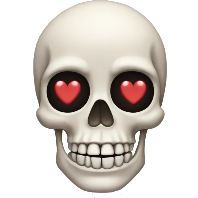 Skelton emoji with heart eyes emoji