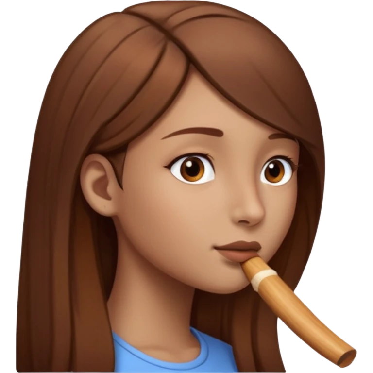 Girl with big pinocchio effect, side view emoji
