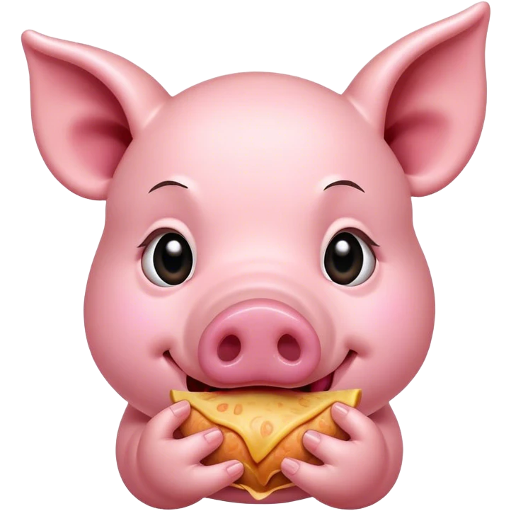 Pig eating emoji