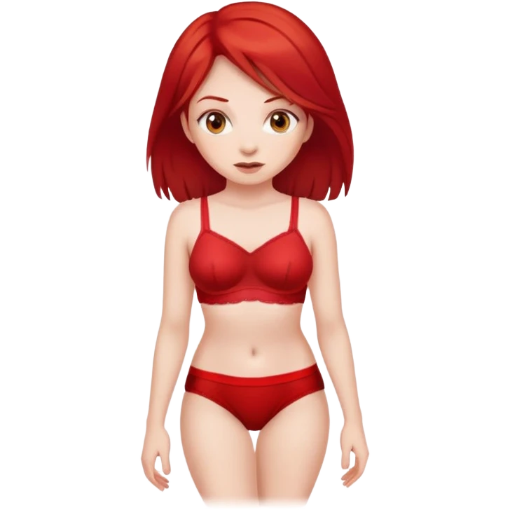 girl in red panties red hair emoji