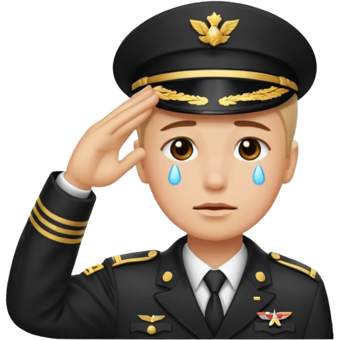 a combination of these two emojis: 🫡🥲 emoji