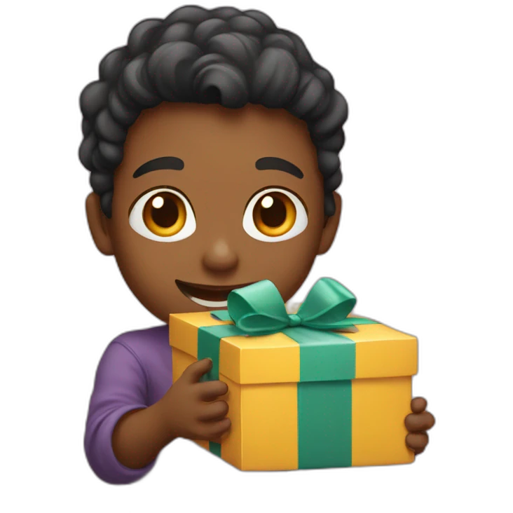 kid opening gift emoji