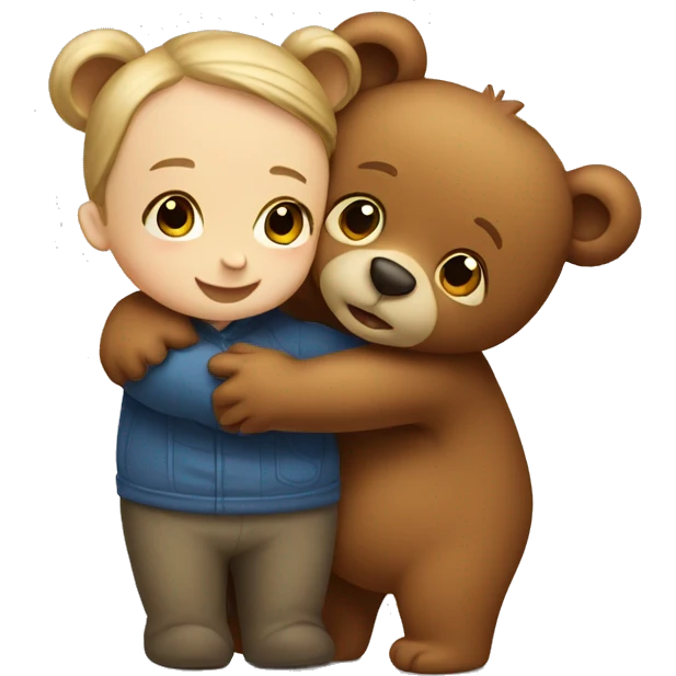 boy bear and girl bear hugging emoji