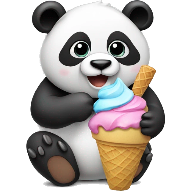 Panda eating ice cream emoji