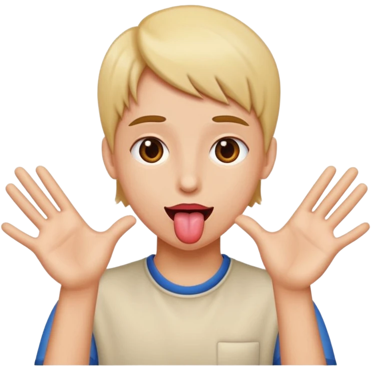 tongue out with hands to the side emoji