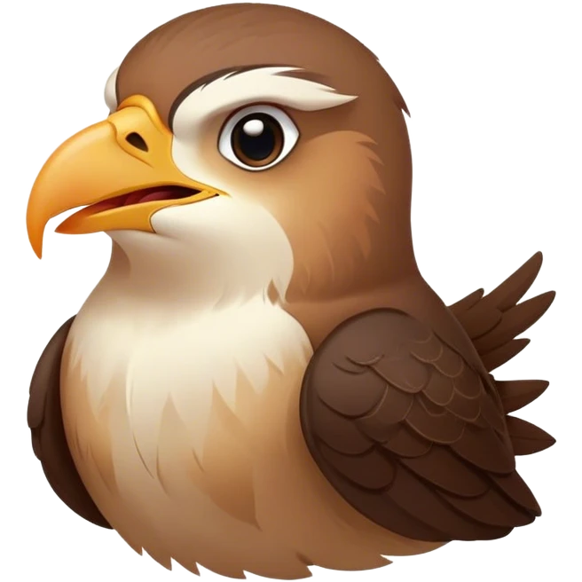 Cinematic Cute Yawning Falcon Portrait Emoji, Head tilted slightly with a dramatic, wide-open yawn, showcasing a streamlined, powerful form with a softly drooping beak and sleepy, half-closed eyes, Simplified yet irresistibly adorable features, highly detailed, glowing with a soft, cozy glow, high shine, relaxed yet expressive, stylized with a dash of whimsical aerial charm, soft glowing outline, capturing the essence of a drowsy yet affectionate falcon that appears ready to stretch out for a nap! emoji