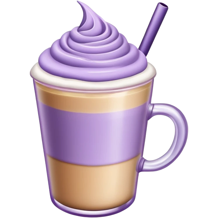 super realistic lavender latte emoji