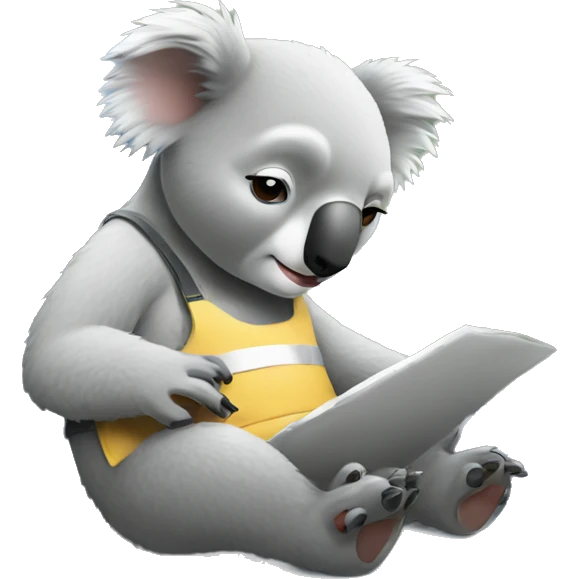 sick koala managing a project from the couch emoji