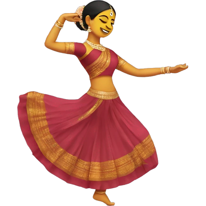 Women dancing in Bharatanatyam  emoji