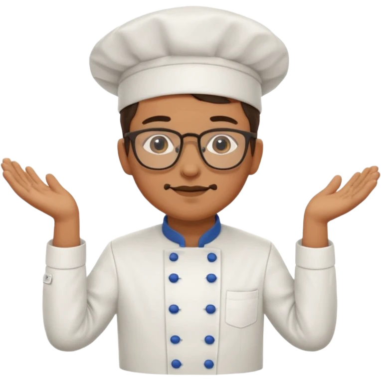 glasses chef with uniform emoji