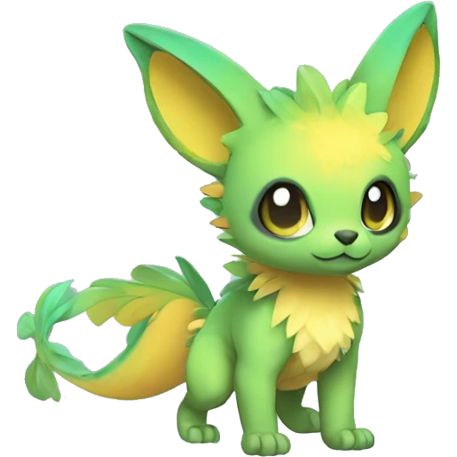 Cute cool colorful fantasy animal hybrid Fakemon full body emoji