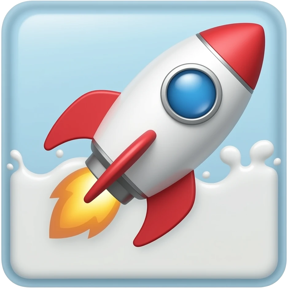 rocket in a chart with milk emoji