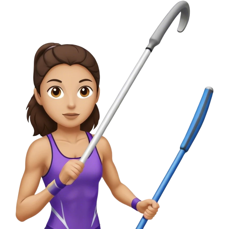 brunette female pole vaulter emoji