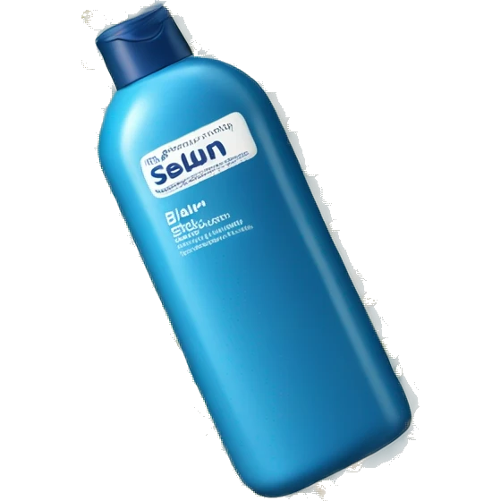 Blue Shampoo with a label that says Selsun Blue emoji
