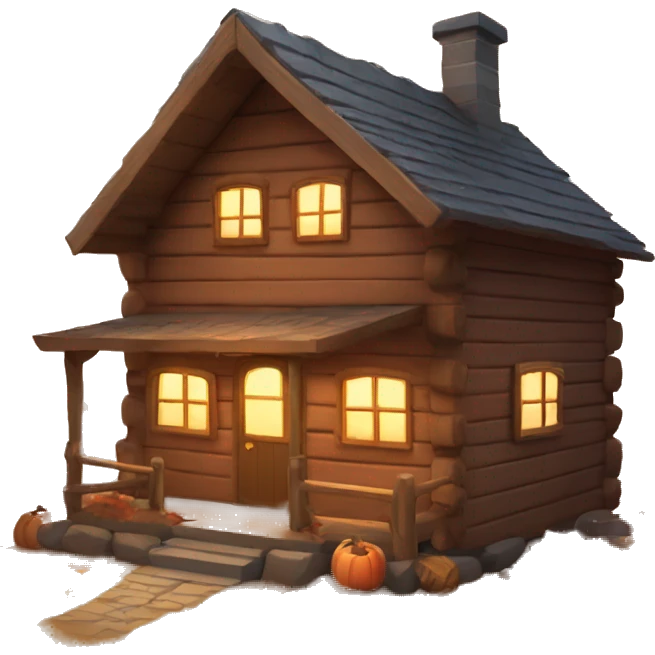 autumn cosy cabin emoji