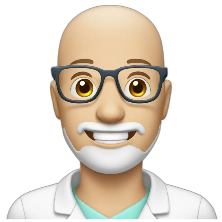 Dentist male bald with glasses emoji