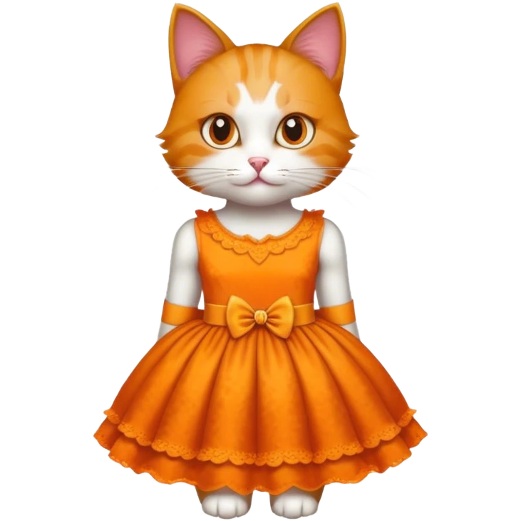 Cat wearing dress emoji