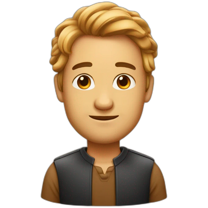 un beau gosse au couleur caramel avec des cheveux crépus noir emoji
