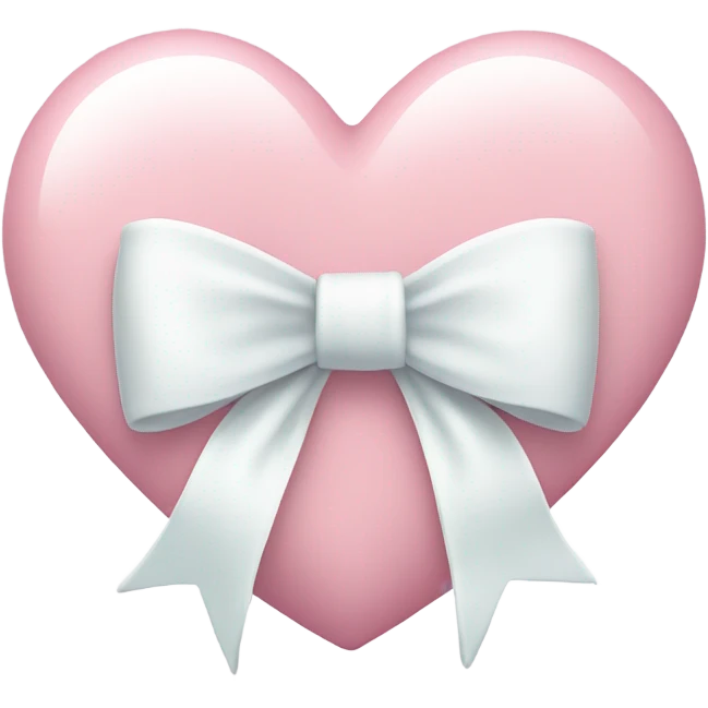 Pastel pink heart with white bow emoji