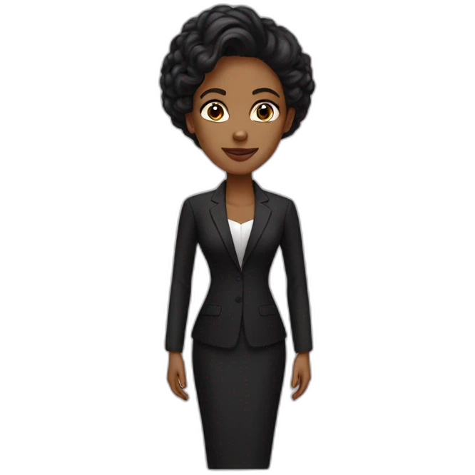 Posh-woman-with-black-suit-ready-to-collaborate emoji