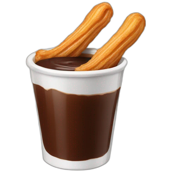 Churros and a cup of chocolate dipping sause emoji