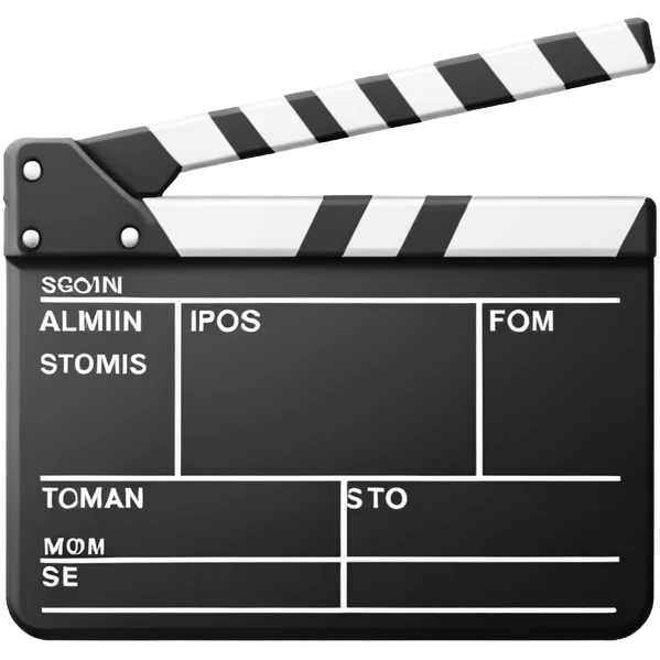 film slate reduced to pure geometric abstraction, two strokes maximum emoji