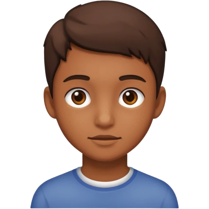 A teenager with a brown textured emoji