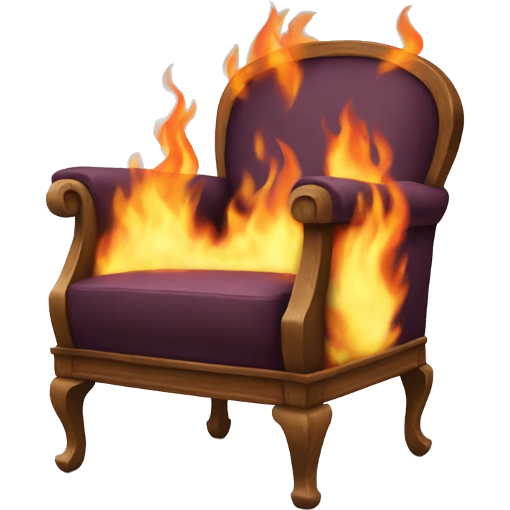 arm chair fully on fire emoji