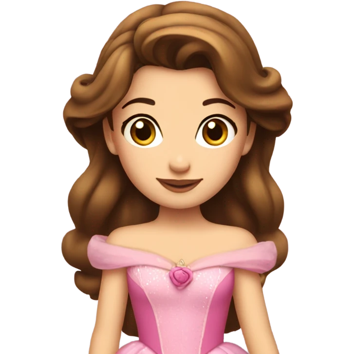 Princess Belle in pink dress emoji
