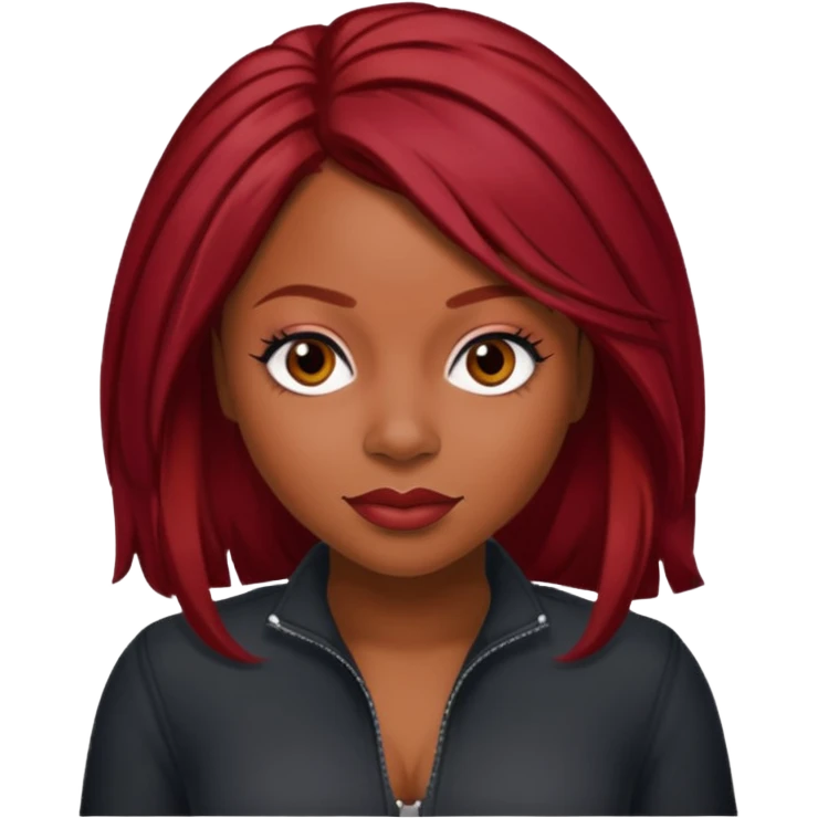 LaTavia Robeson with dark red hair emoji