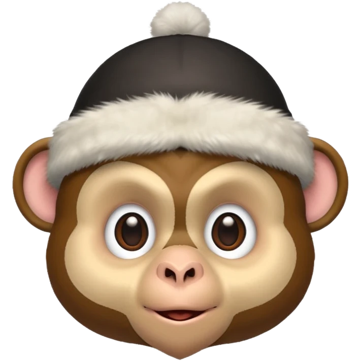 Make a monkey head wear a penguin hat emoji