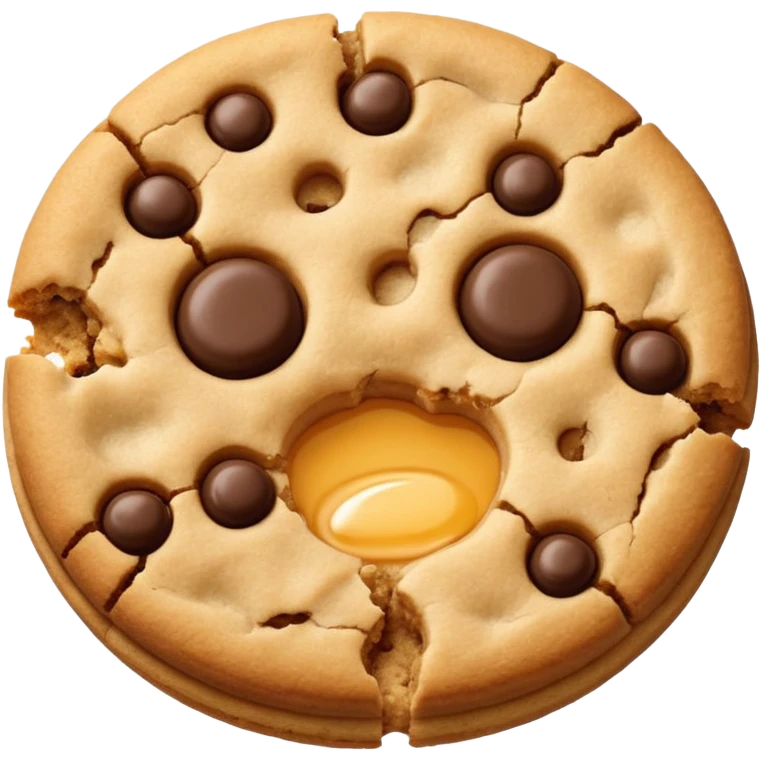 Two plain cookies, one bitten emoji