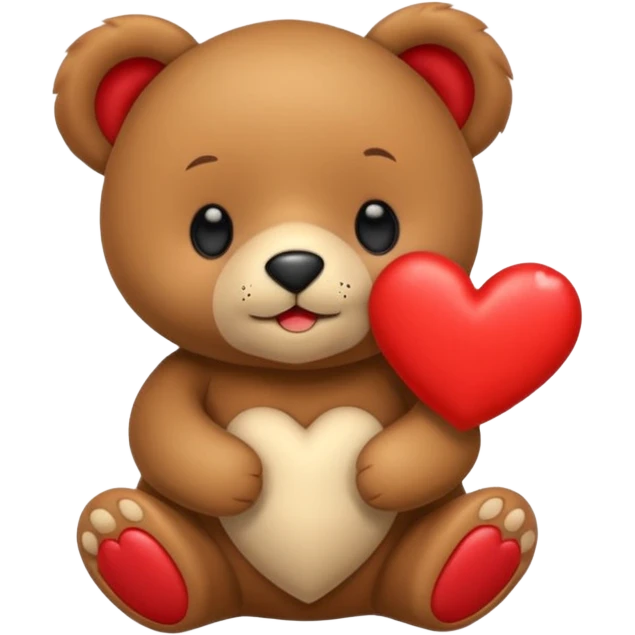 Osito con corazon i en el centro de corazon nombre agata emoji