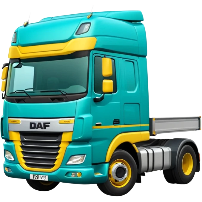 Daf truck in teal and yellow  emoji