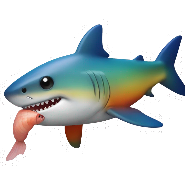 Rainbow shark eating fish  emoji