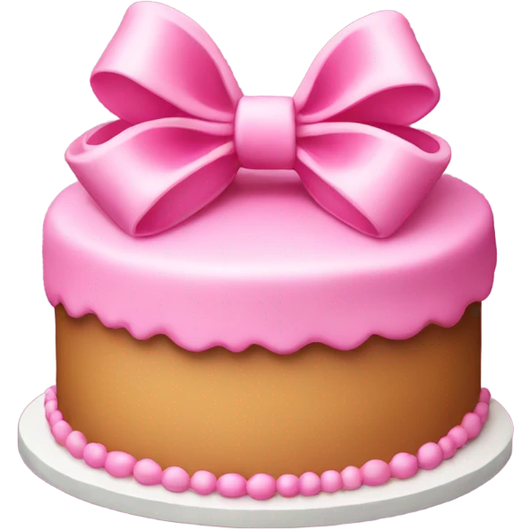 A pink cake with one bow  emoji