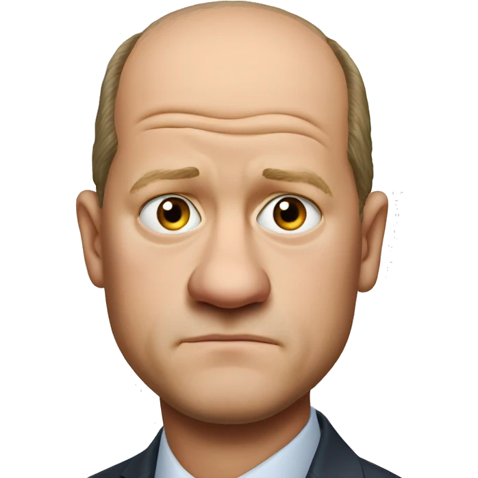 photorealistic Olaf Scholz  sad emoji
