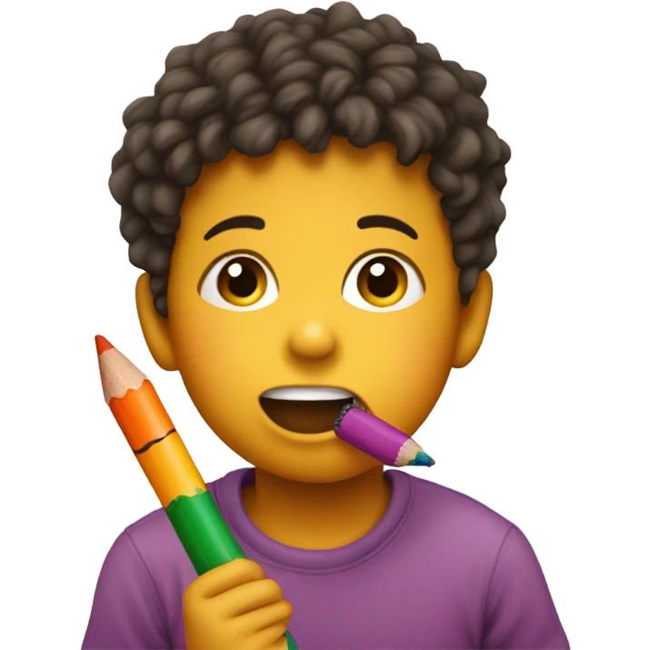 Kid eating crayon emoji
