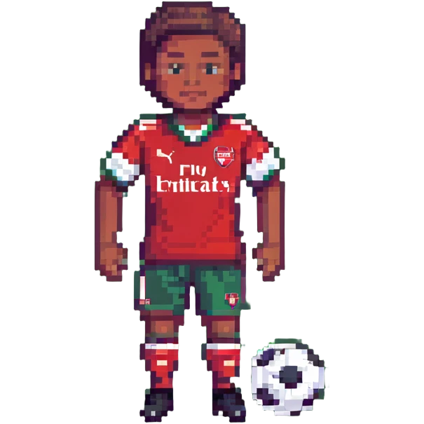 Soccer player in Arsenal red jersey emoji