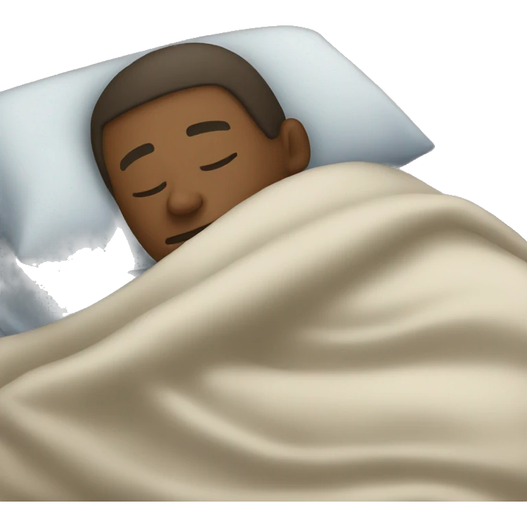 A man sleeping on a bed under a blanket emoji