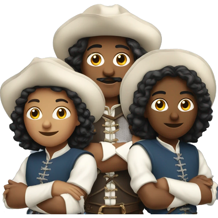 Three musketeers 2 black women 1 white male emoji