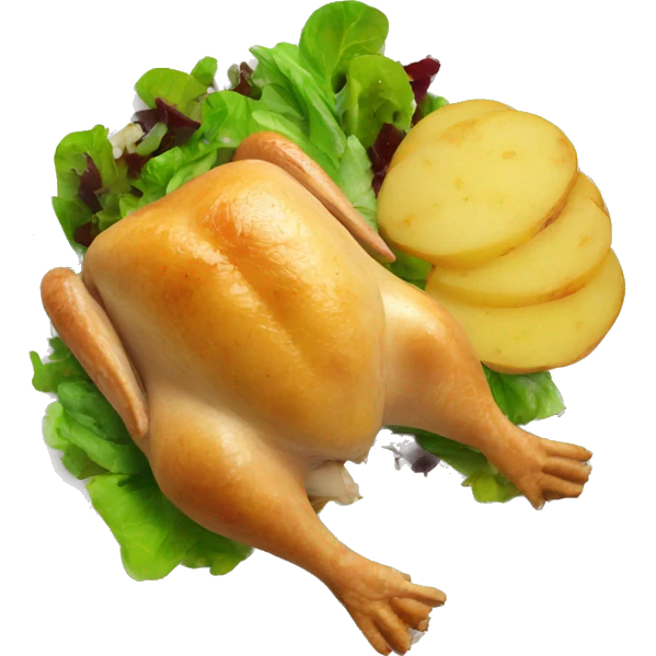 turkey potatoes and salad on a plate emoji