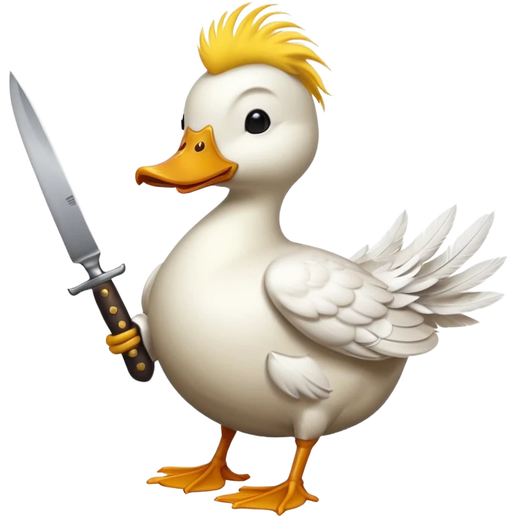 CREA UN PATO SOSTENIENDO UN CUCHILLO emoji