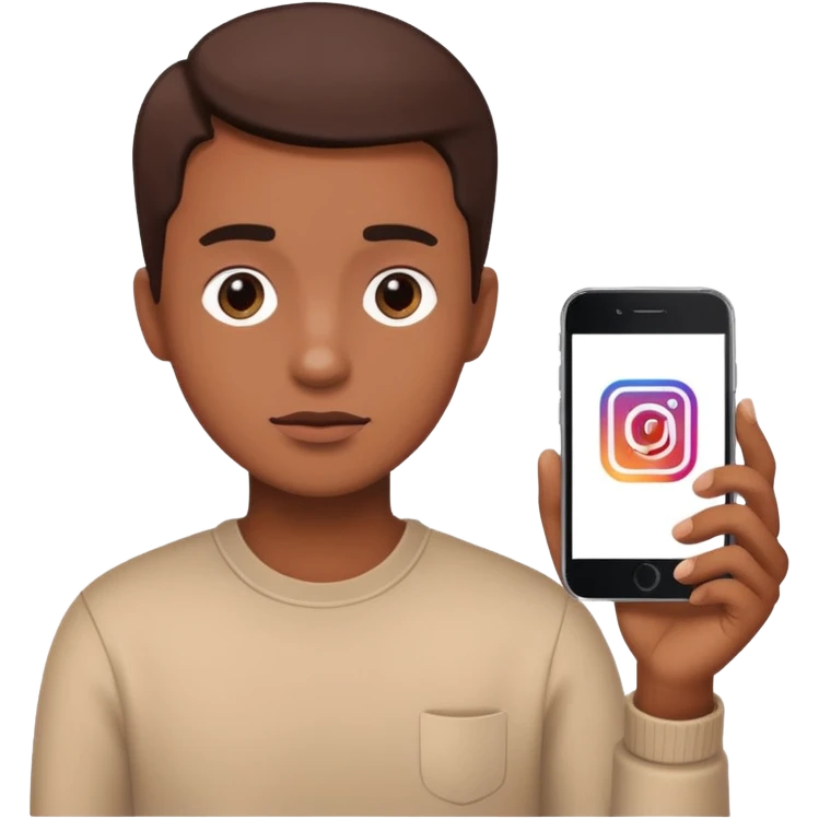Person watching instagram emoji
