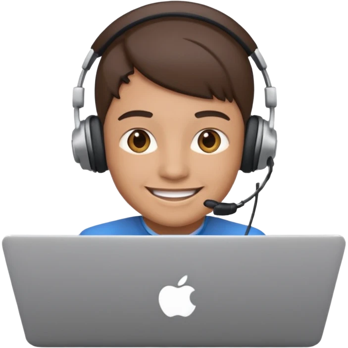 video meeting via laptop smiling person  emoji