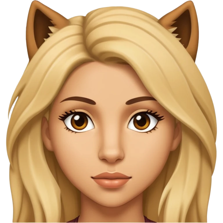 The Half face of Shakira, half wolf face  emoji