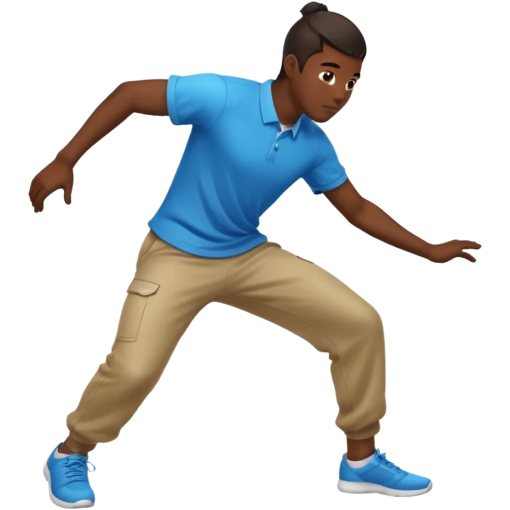 Chinese man twerking from behind angle in motion with motion blur or motion lines  emoji
