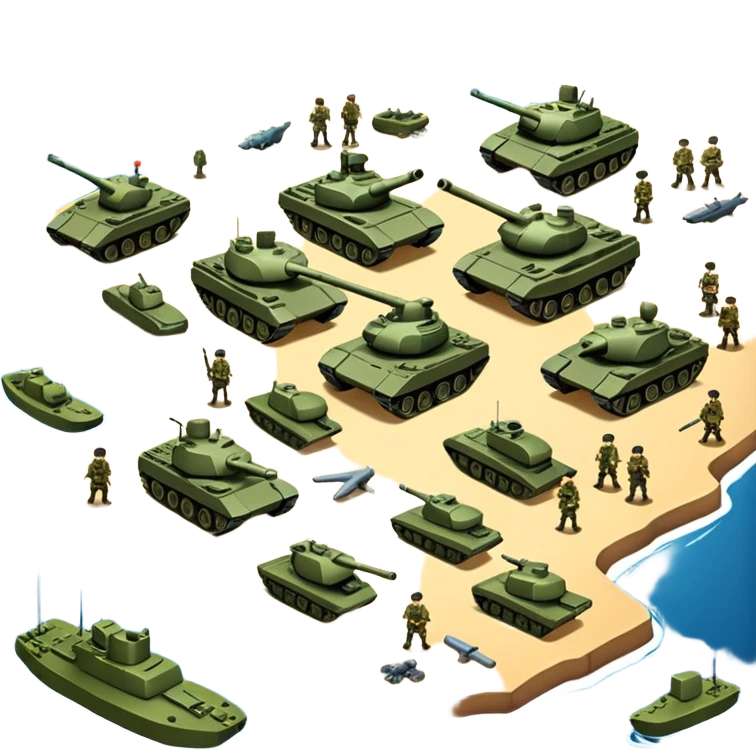 strategic military map with military objects emoji