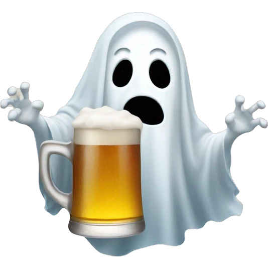ghost with beer emoji
