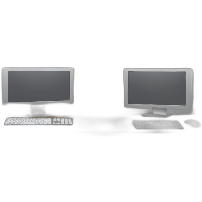 grey-desktop with two monitors emoji